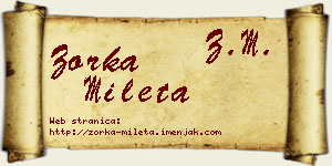Zorka Mileta vizit kartica